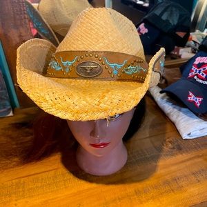 Cowboy hat with blue accents